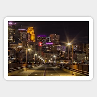 Minneapolis Fall Night Sticker